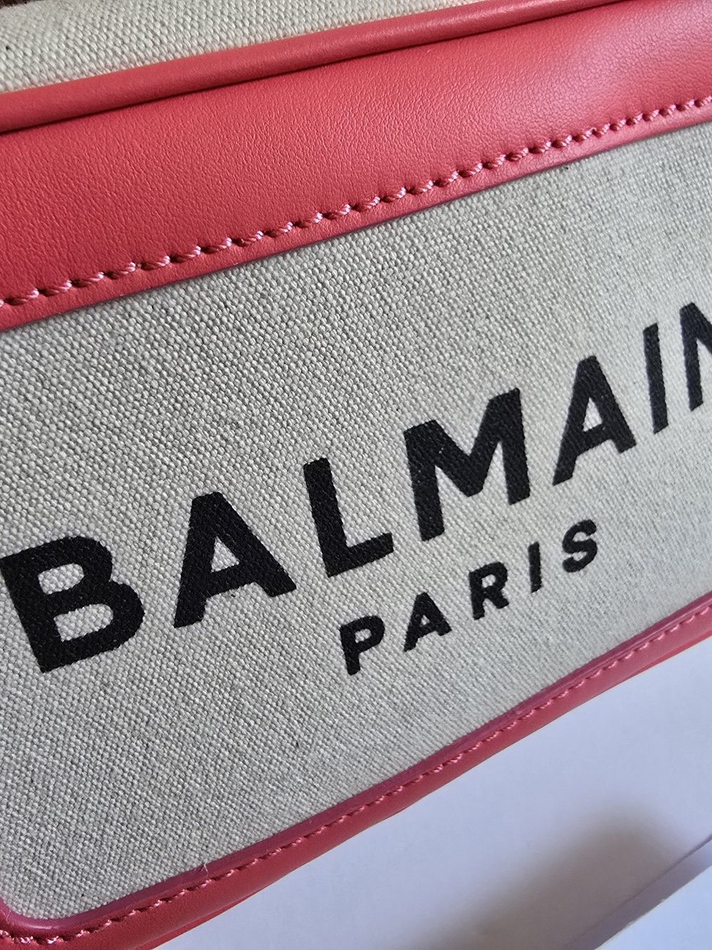 Balmain B-Army Small Camera Bag Natural Cream Pink - Picture 1 of 10